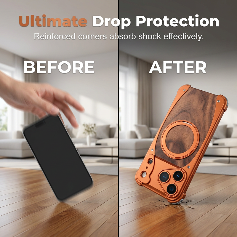📢Minimalist Phone Case with Rotating Ring Stand
