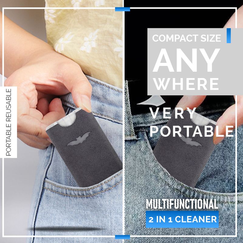 📱 2-in-1 Screen Cleaner & Microfiber Cloth: Spray & Wipe, No Residue, Portable
