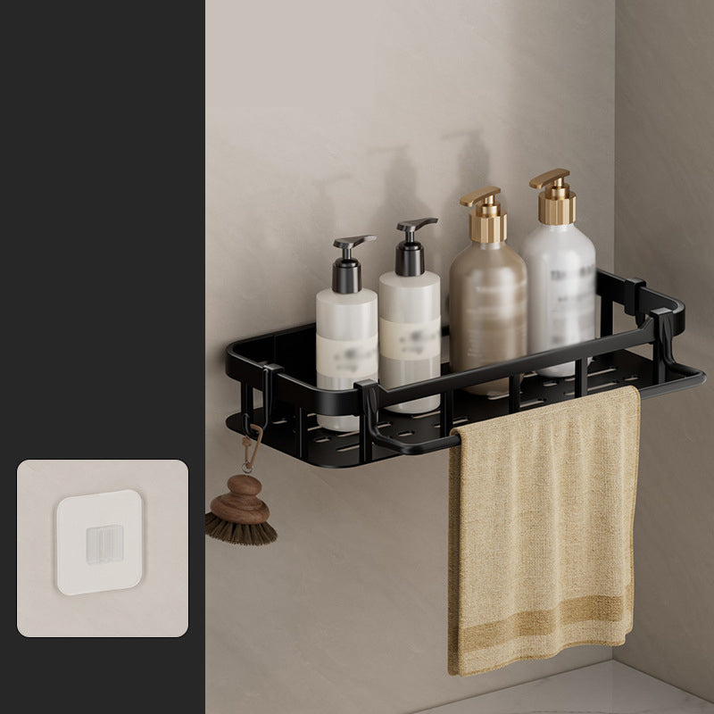 📢📢50% OFF !! ⏰Drill-Free Bathroom Shelf – Strong Adhesive & Drainage – Waterproof Storage Rack ✨