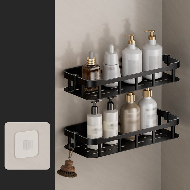 📢📢50% OFF !! ⏰Drill-Free Bathroom Shelf – Strong Adhesive & Drainage – Waterproof Storage Rack ✨