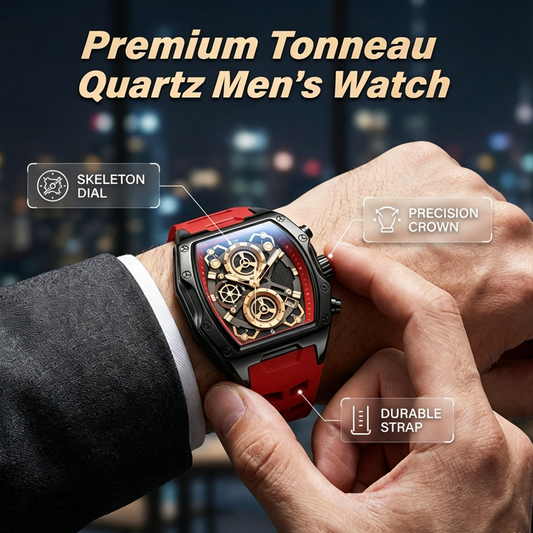 ⌚ LIMITED-TIME 50% OFF! ✨ Men's Tonneau Quartz Watch – Retro, Premium, Minimalist ✨
