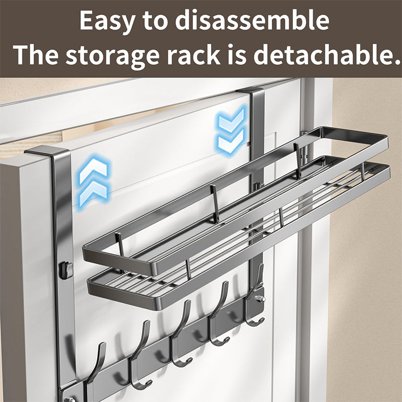 🔥 Over The Door Hooks with Storage Basket
