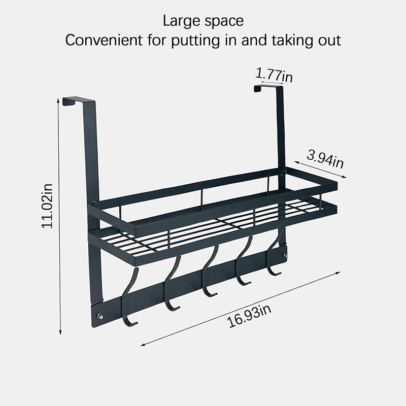 🔥 Over The Door Hooks with Storage Basket