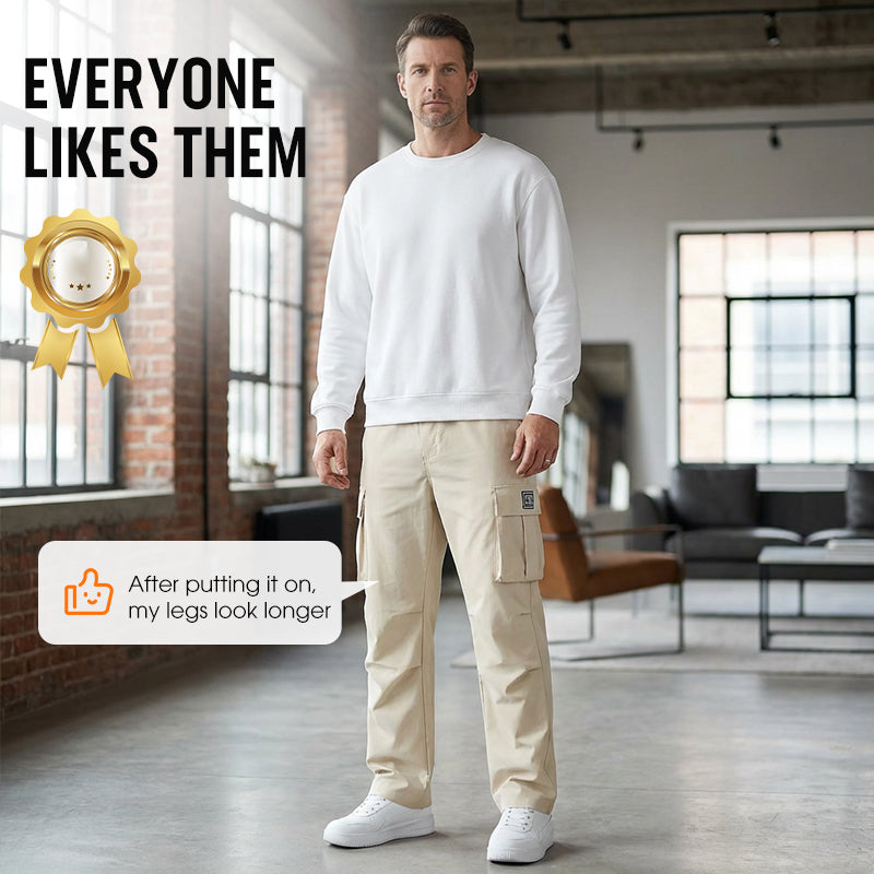 Men's Casual Cargo Pants with Multi-Pockets