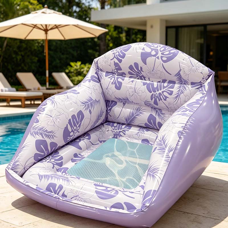 🏊‍♀️ LIMITED-TIME 50% OFF! ✨ U-Shaped Inflatable Pool Float – Ergonomic, Mesh Seat, Tropical Print 🌴