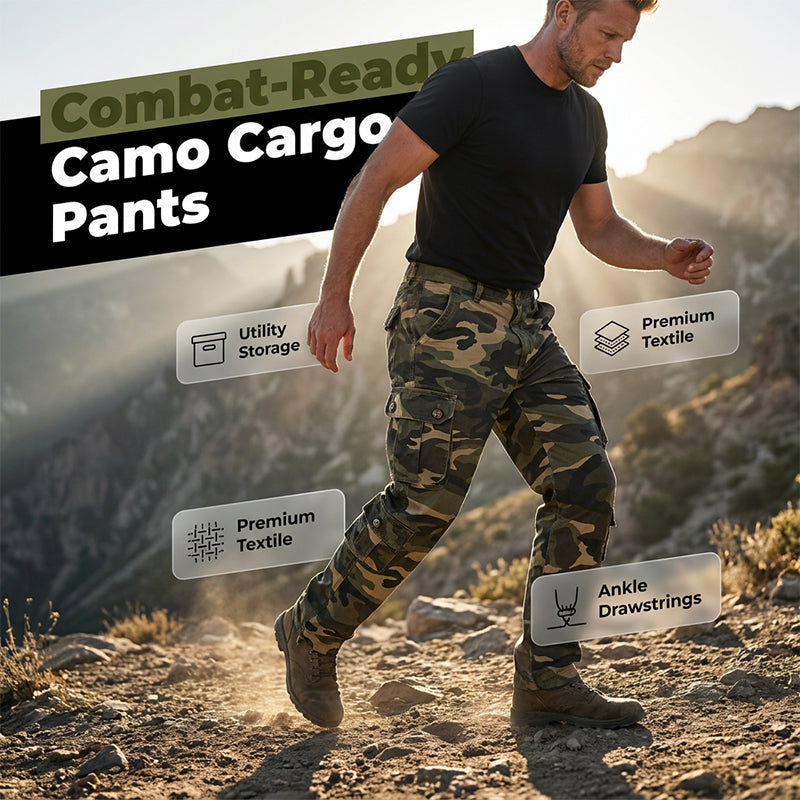 👖 50% OFF NOW! ⏳ Men's Outdoor Camouflage Cargo Trousers – Durable ripstop fabric, multi-pockets & reinforced knees – perfect for hiking, hunting or work 🌲