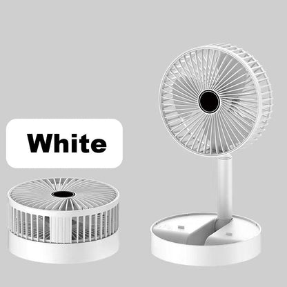 🔋 Telescopic Folding USB Charging Fan – Adjustable height, quiet operation & portable – perfect for desk, travel or outdoor use 💨