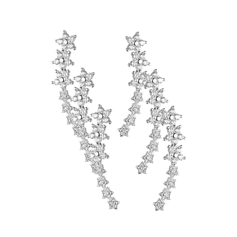 ⚡Starry Flower Rhinestone Ear Climber Earrings
