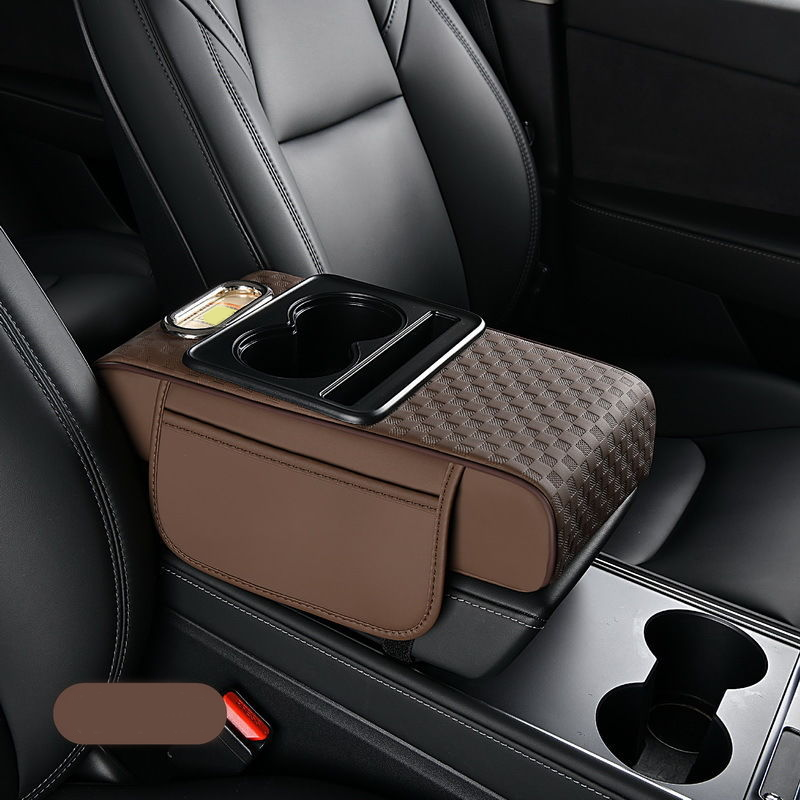 📢📢 50% OFF🚗5-in-1 Car Armrest Organizer – Console Cushion with Storage Bags, Cup Holder & Phone Slot