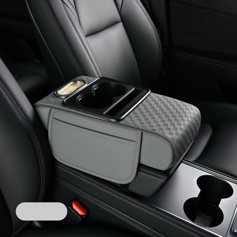 📢📢 50% OFF🚗5-in-1 Car Armrest Organizer – Console Cushion with Storage Bags, Cup Holder & Phone Slot