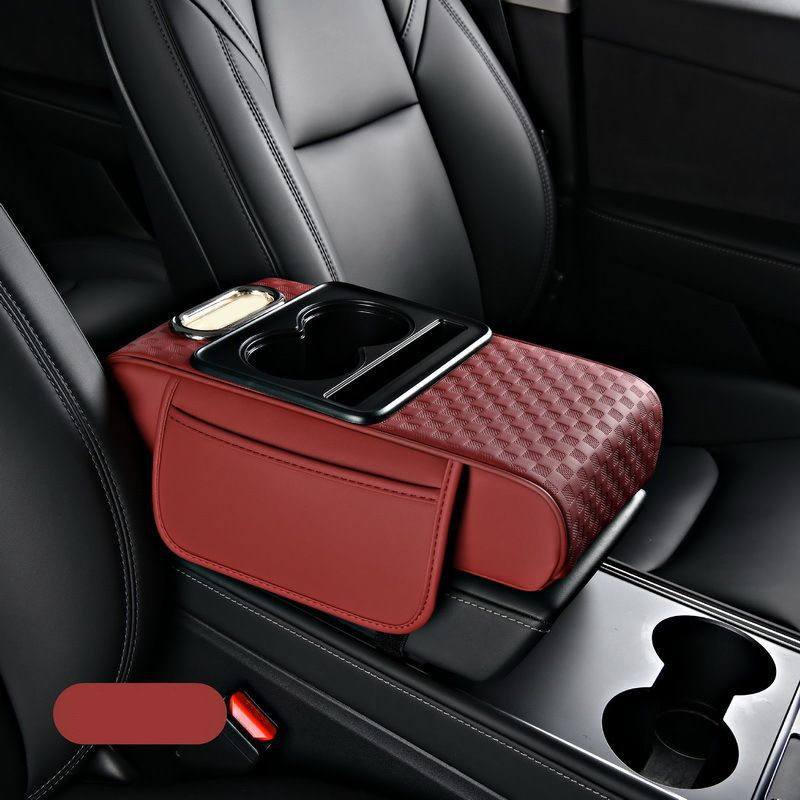 📢📢 50% OFF🚗5-in-1 Car Armrest Organizer – Console Cushion with Storage Bags, Cup Holder & Phone Slot