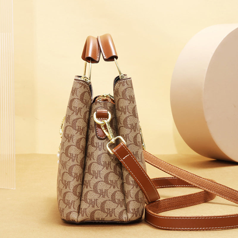 👜 LIMITED-TIME 50% OFF! ✨ Printed Bucket Bag – 3-Way Carry, Spacious, Retro Style 🌼
