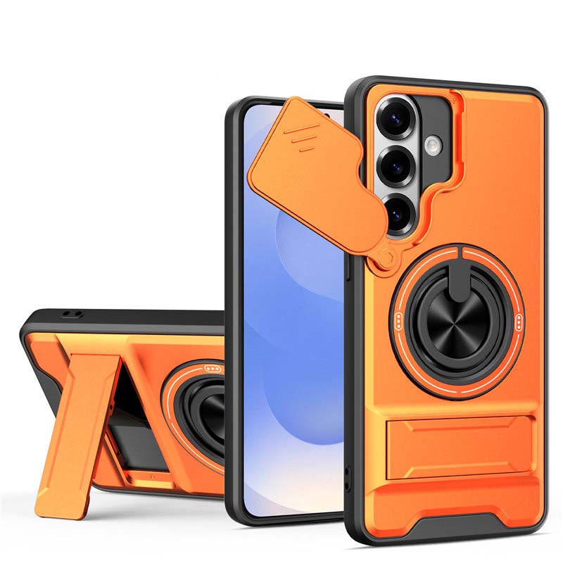 Samsung Phone Case – Sliding Camera Cover, Rotatable Ring, Magnetic Mount