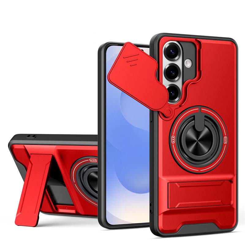 Samsung Phone Case – Sliding Camera Cover, Rotatable Ring, Magnetic Mount