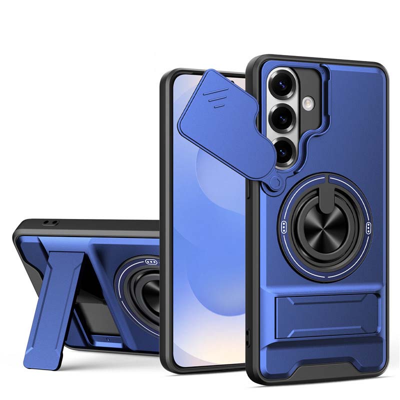 Samsung Phone Case – Sliding Camera Cover, Rotatable Ring, Magnetic Mount