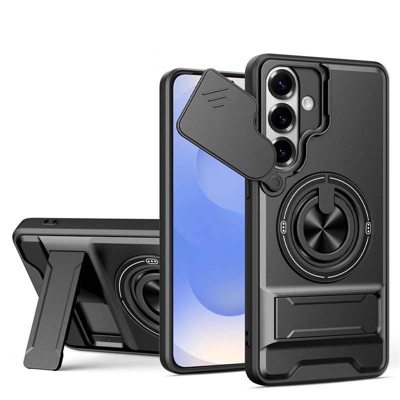 Samsung Phone Case – Sliding Camera Cover, Rotatable Ring, Magnetic Mount