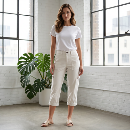 ⏳Time-Limited Special⏰Women's Casual Cargo Capri Pants – Utility Pockets, Comfort Fit, Versatile Style 🌟