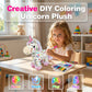 🔥50% OFF 🎁DIY Color-In Unicorn Plush Toy Kit, Washable Reusable Coloring Stuffed Animal, Creative Art Craft Set for Kids Birthday Gift
