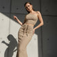 Elegant Asymmetrical Crop Top and High-Waist Skirt Set