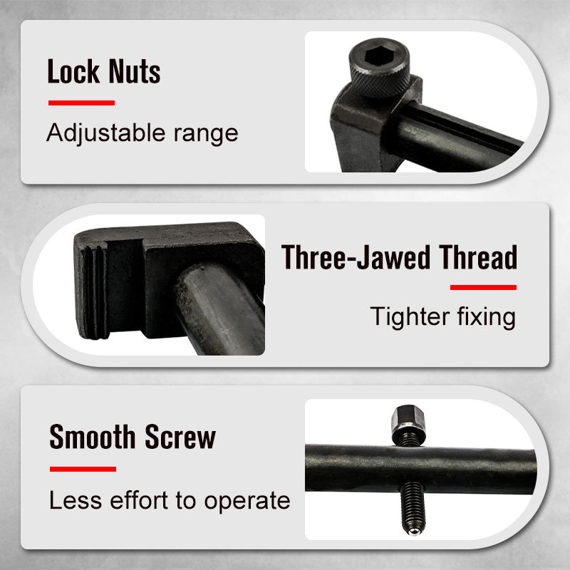 🔧 50% OFF NOW! ⚙️ Crankshaft Pulley Removal Tool – 40-165mm Range, Three-Jaw Grip & Steel Bead Protection 🔩