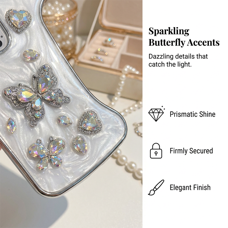 3D Butterfly Handbag Phone Case with Strap