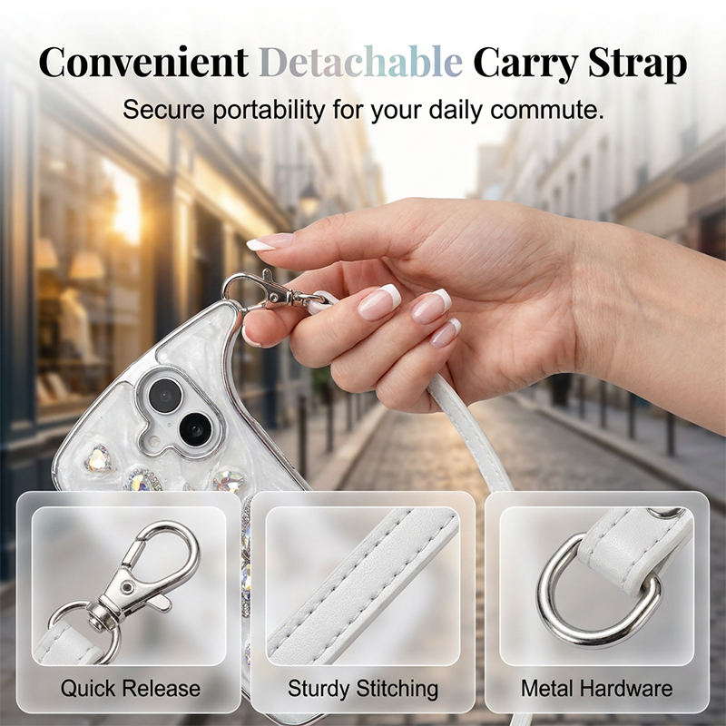 3D Butterfly Handbag Phone Case with Strap