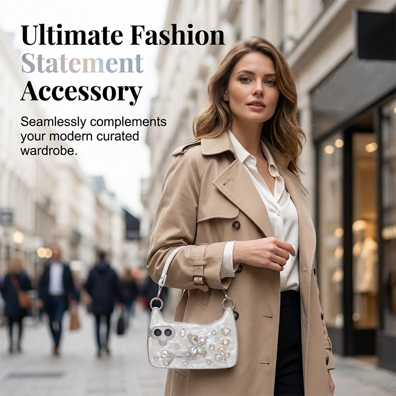 3D Butterfly Handbag Phone Case with Strap