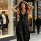 Women's Sleeveless V-Neck Denim Jumpsuit
