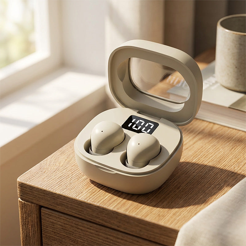 🎧 50%! ✨ Mini Wireless Earbuds – LED display case & compact 🎶