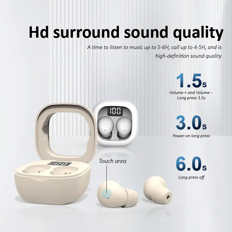 🎧 50%! ✨ Mini Wireless Earbuds – LED display case & compact 🎶