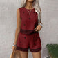 Women's Bohemian Print Sleeveless Top & Shorts Set