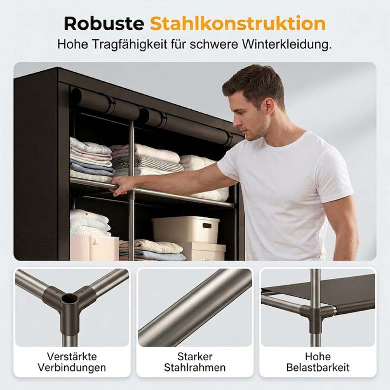 🔥📦 LAST DAY 50% OFF! Portable Non-Woven Fabric Wardrobe – Easy Assembly, Steel Frame, 3 Sizes – Perfect for Bedroom & Dressing Room 🏠✨
