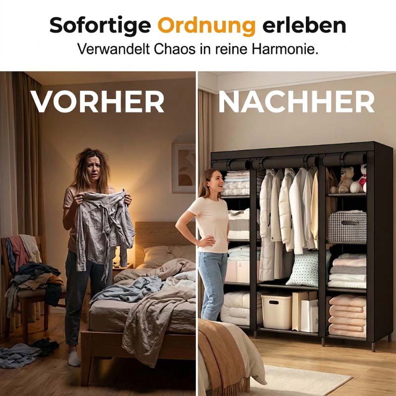 🔥📦 LAST DAY 50% OFF! Portable Non-Woven Fabric Wardrobe – Easy Assembly, Steel Frame, 3 Sizes – Perfect for Bedroom & Dressing Room 🏠✨