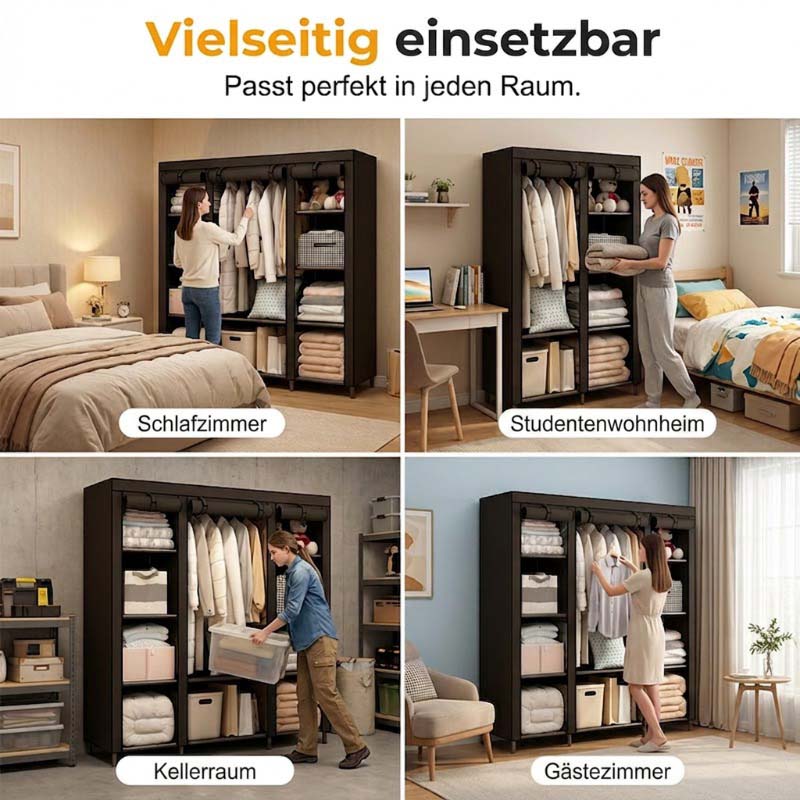 🔥📦 LAST DAY 50% OFF! Portable Non-Woven Fabric Wardrobe – Easy Assembly, Steel Frame, 3 Sizes – Perfect for Bedroom & Dressing Room 🏠✨