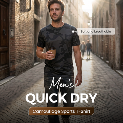 🏃‍♂️ 50% OFF NOW! 🌲 Men's Quick Dry Camo Sports T-Shirt – Moisture Wicking & Active Fit – Train in Style 💪