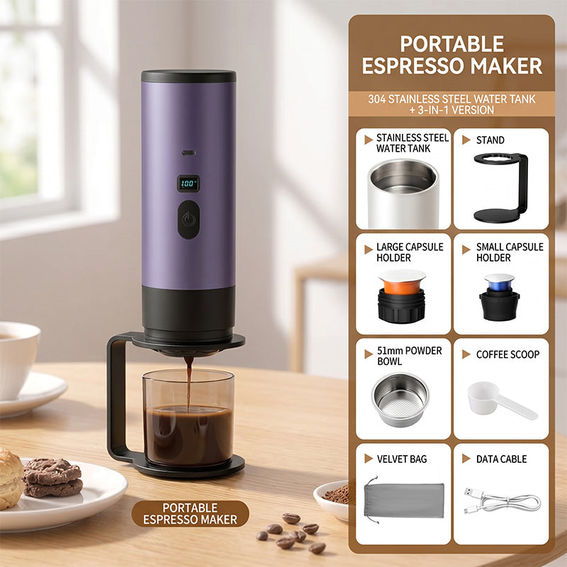 ☕ LIMITED‑TIME 50% OFF! ⚡Portable Espresso Machine for Travel – Digital Display, Type‑C Rechargeable ✨