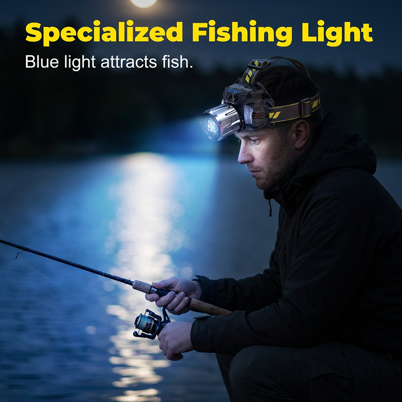 🔦 5-Color LED Sensor Headlamp: UV, White, Yellow, Blue, Red, Motion Sensor, 5 Light Modes