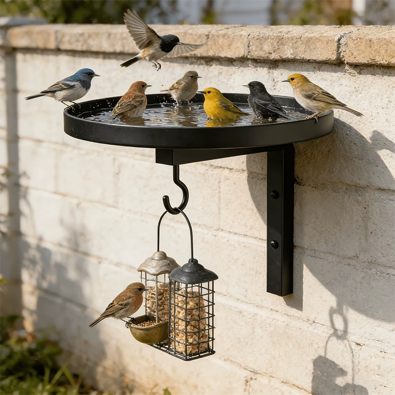 Wall-Mounted Metal Bird Bath – Antique Bronze Finish 🐦🛁🧱🏡