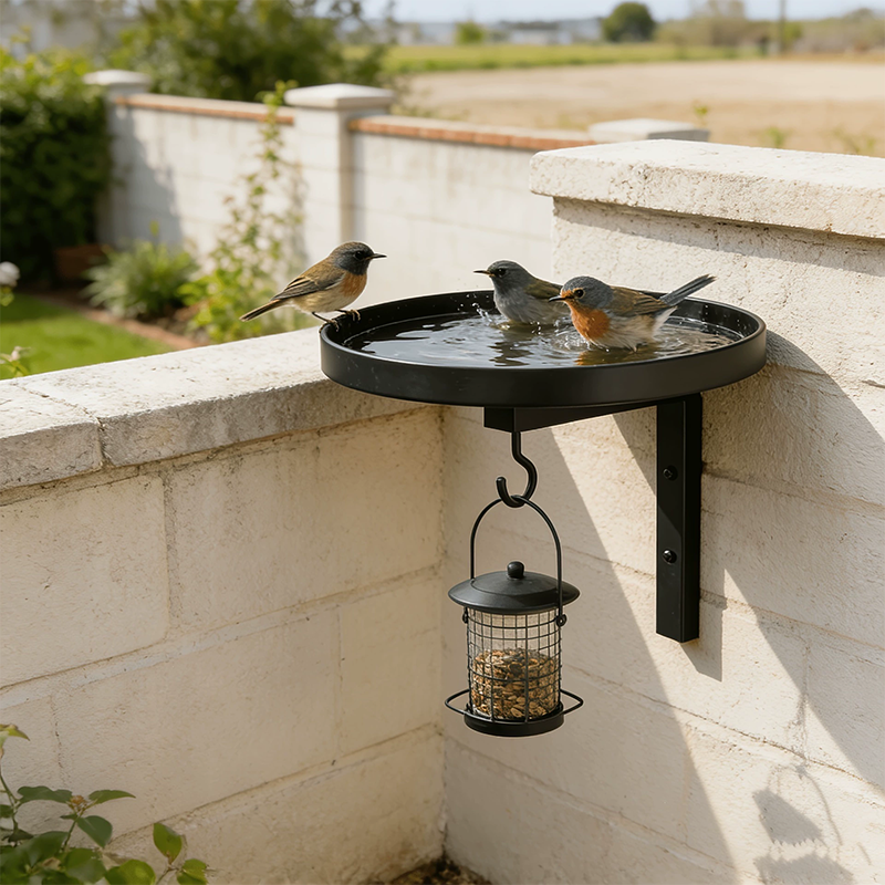 Wall-Mounted Metal Bird Bath – Antique Bronze Finish 🐦🛁🧱🏡