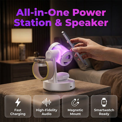 📢📢50% OFF !! ⏰3-in-1 Magnetic Wireless Charging Stand &Speaker