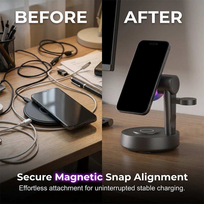 📢📢50% OFF !! ⏰3-in-1 Magnetic Wireless Charging Stand &Speaker