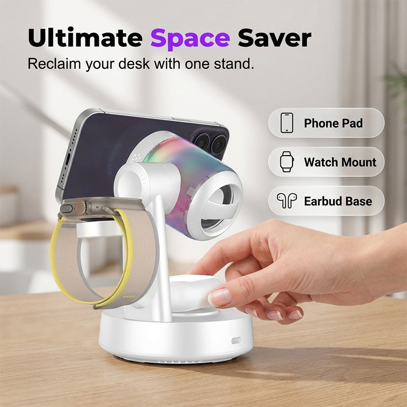 📢📢50% OFF !! ⏰3-in-1 Magnetic Wireless Charging Stand &Speaker