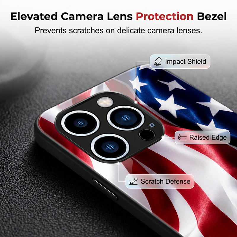 📱 LIMITED-TIME 50% OFF! 💥 Vibrant Patriotic Glass Phone Case – Tempered Glass, Shockproof TPU, Anti-Fingerprint ✨