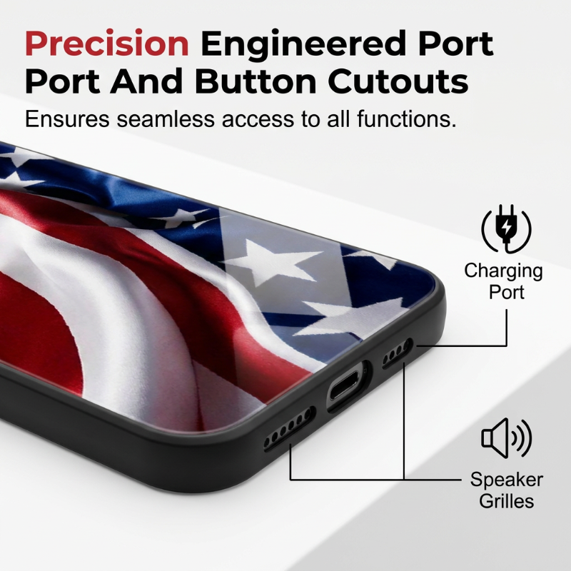 📱 LIMITED-TIME 50% OFF! 💥 Vibrant Patriotic Glass Phone Case – Tempered Glass, Shockproof TPU, Anti-Fingerprint ✨