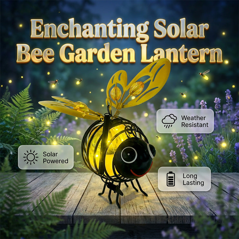🐝 LIMITED-TIME 50% OFF! ☀️ Hanging Solar Bee Light – Heart Wings, Metal, Weather Resistant 🌸