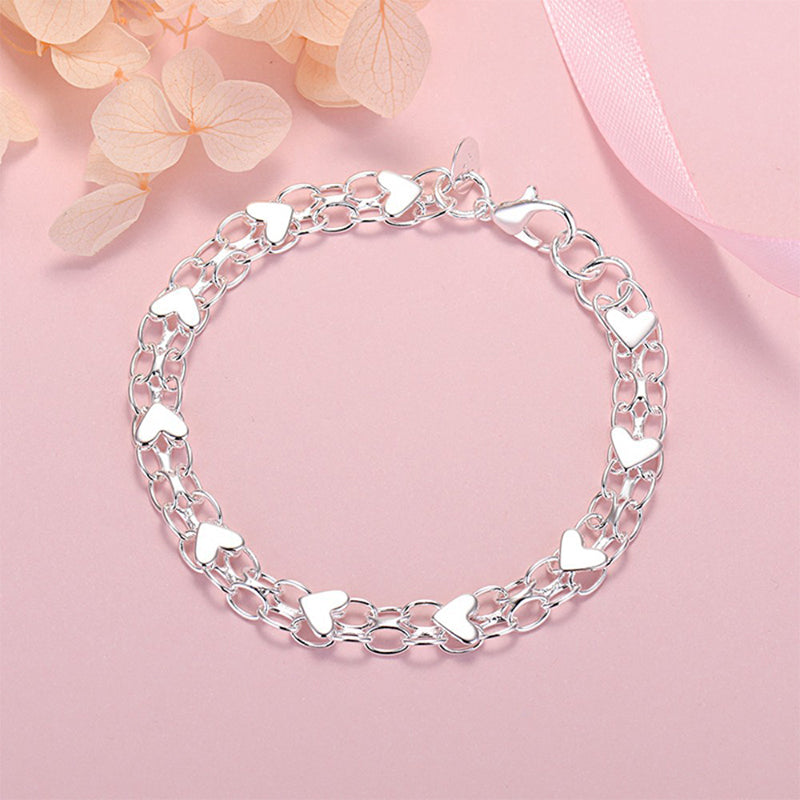⏳Time-Limited Special⏰Double Chain Heart Charm Bracelet