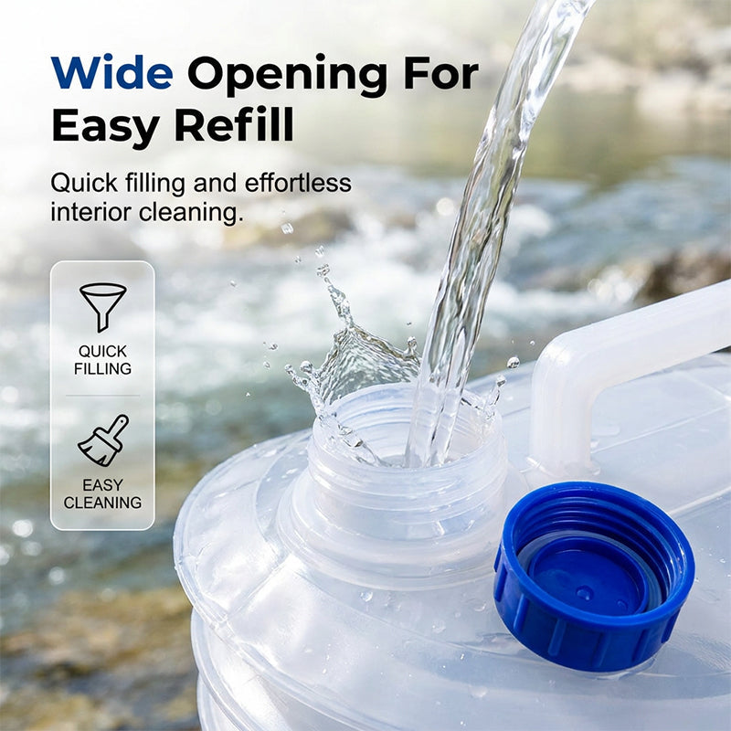 📢📢50% OFF!!⏰💧 Collapsible Water Container with Spigot – Portable Folding Water Jug for Camping, Picnic, Outdoor & Emergency Use ✨