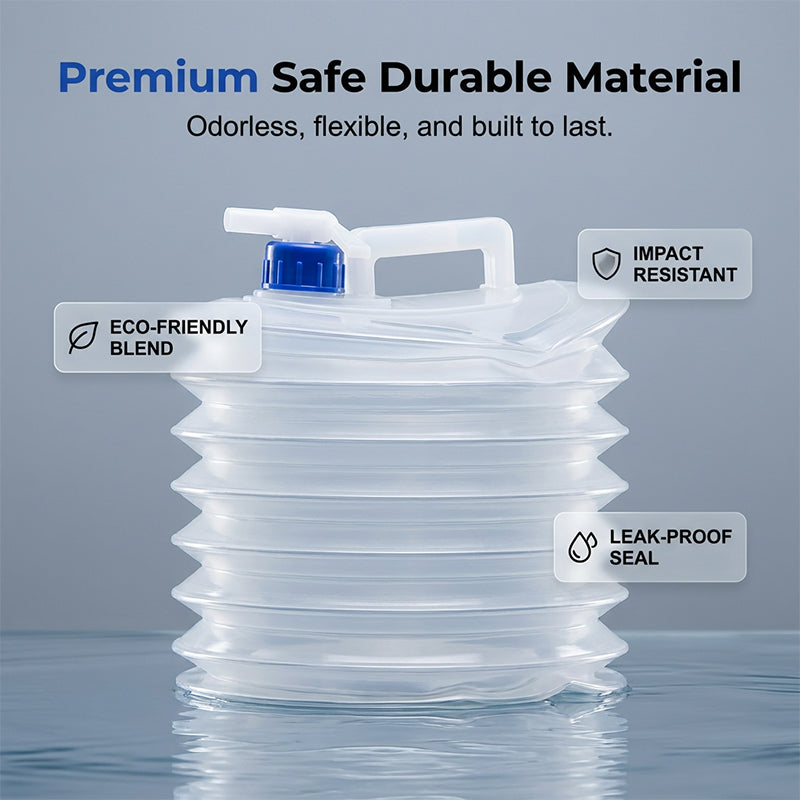 📢📢50% OFF!!⏰💧 Collapsible Water Container with Spigot – Portable Folding Water Jug for Camping, Picnic, Outdoor & Emergency Use ✨