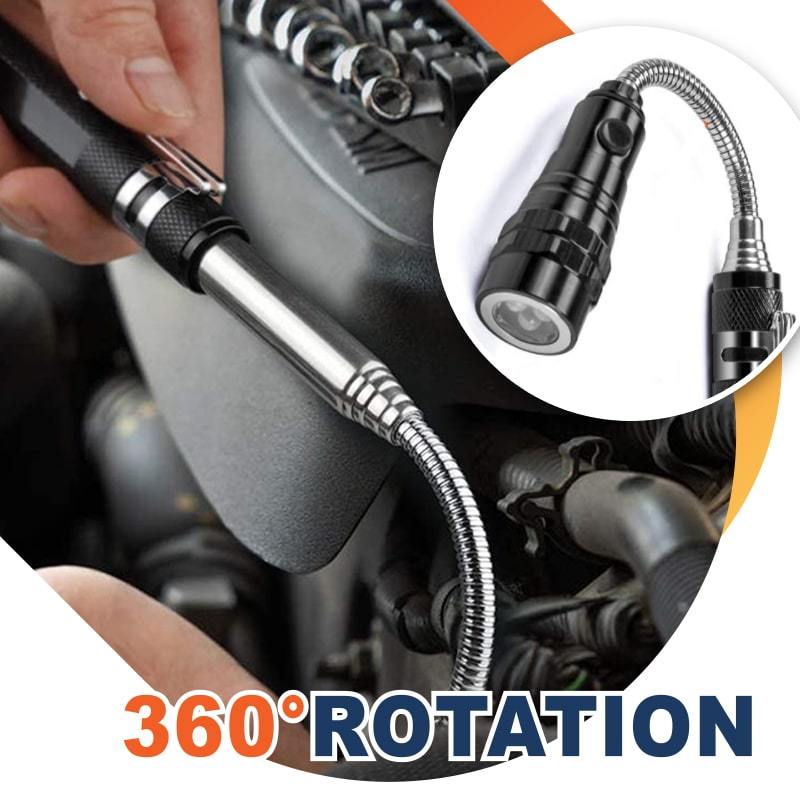 ⏳Time-Limited Special⏰Multifunctional Telescopic Magnetic Flashlight – 360° flexible gooseneck, super bright LED light, extendable pick-up rod, magnetic suction design. Auto repair workshop essential!