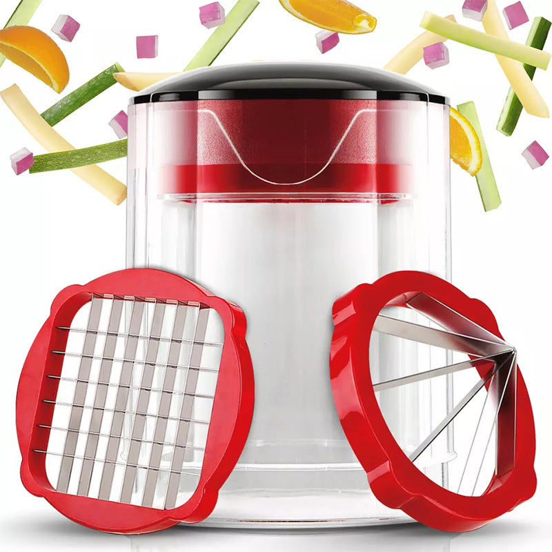 🥕 LIMITED‑TIME 50% OFF! ⚡ Multi‑functional Vegetable & Fruit Chopper – Swap‑Blade, Safe‑Press, Storage Tray ✨